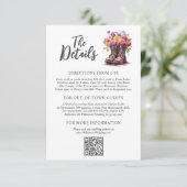 Bloemen Boerderij laarzen rustiek land bruiloft de Informatiekaartje (Staand voorkant)