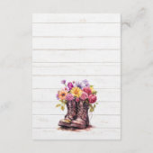 Bloemen Boerderij laarzen rustiek land bruiloft de Informatiekaartje (Achterkant)