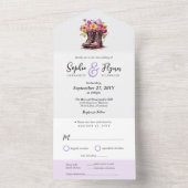 Bloemen Boerderij laarzen rustiek land schuur brui All In One Uitnodiging (Binnen)