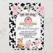 Bloemen Boerderij met Koe Print en Arch Verjaardag Kaart (Voorkant / Achterkant)