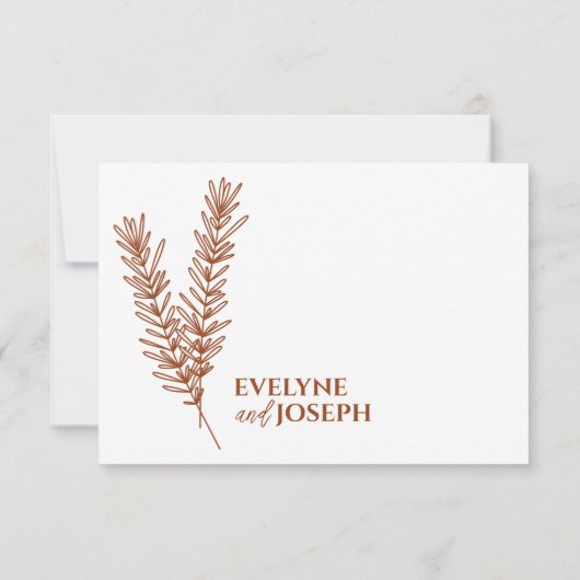 Bloemen Boho Beige Terracotta Aarde Bruiloft RSVP Kaartje (Achterkant)