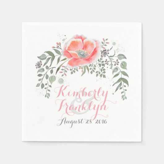 Bloemen  Boho bruiloft Servetten (Voorkant)