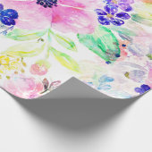  bloemen Boho Floral Waterverf Design Cadeaupapier (Hoek)