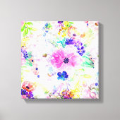  bloemen Boho Floral Waterverf Design Canvas Afdruk (Voorkant)