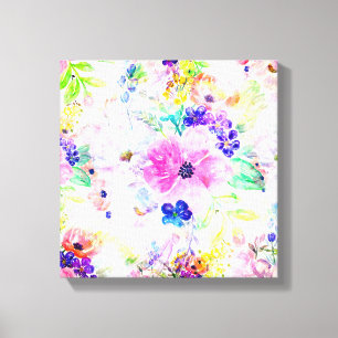  bloemen Boho Floral Waterverf Design Canvas Afdruk