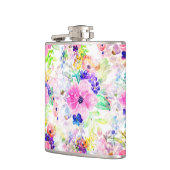  bloemen Boho Floral Waterverf Design Heupfles (Links)