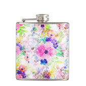  bloemen Boho Floral Waterverf Design Heupfles (Voorkant)