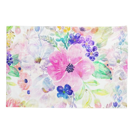 bloemen Boho Floral Waterverf Design Kussensloop (Achterkant)