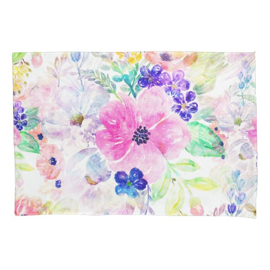 bloemen Boho Floral Waterverf Design Kussensloop (Voorkant)