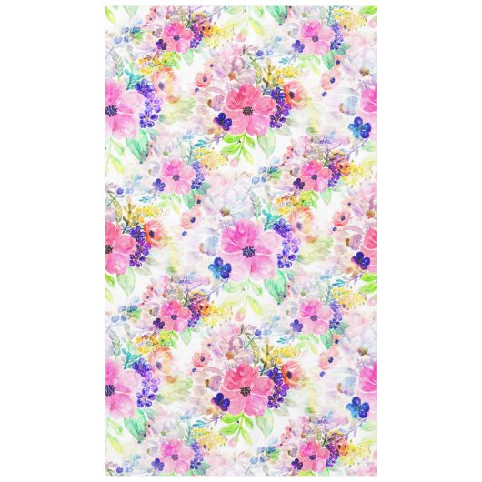  bloemen Boho Floral Waterverf Design Tafelkleed (Voorkant)