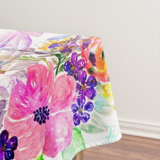 bloemen Boho Floral Waterverf Design Tafelkleed (Voorbeeld)