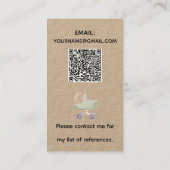  Bloemen Boho Konijn Babysitter QR Kraft Visitekaartje (Achterkant)