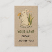  Bloemen Boho Konijn Babysitter QR Kraft Visitekaartje (Voorkant)