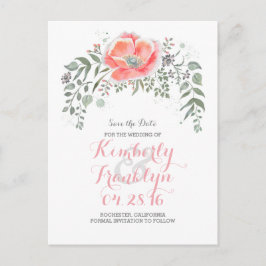 Bloemen  Boho krans Save the Date Aankondigingskaart