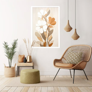 Bloemen Boho Mid Century Moderne Print