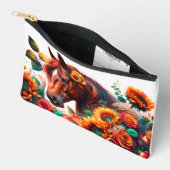 Bloemen Boho Paard Print gesneden naaizak Etui (Open)