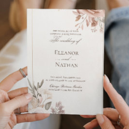 Bloemen Boho Paarse bruiloft uitnodiging