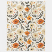 Bloemen Boho Patroon Warme Tonen Fleece Deken (Voorkant)