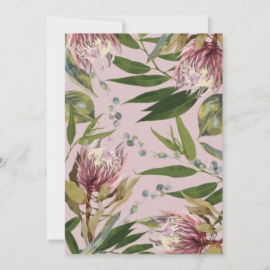 Bloemen Boho Protea inheemse bloemen bruiloft Kaart (Achterkant)