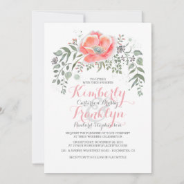 Bloemen  Boho roze bruiloft Kaart