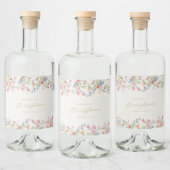 Bloemen Boho Spring bruiloft vrijgezellenfeest Likeurfles Etiket (Flessen)