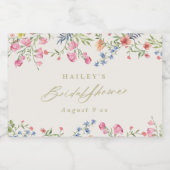 Bloemen Boho Spring bruiloft vrijgezellenfeest Sparkling Wijnetiket (Enkel label)