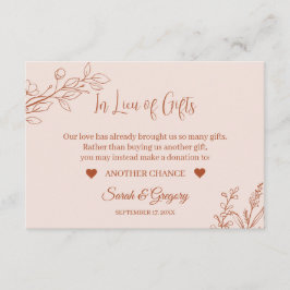 Bloemen Boho Terracotta "In plaats van geschenken" Informatiekaartje