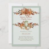 Bloemen Boho Terracotta Sage Tea Party Event Kaart (Voorkant)