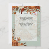 Bloemen Boho Terracotta Sage Tea Party Event Kaart (Achterkant)