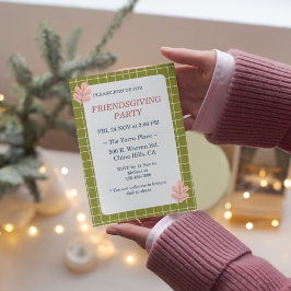 Bloemen Boho Thanksgiving Friendsgiving Party Kaart