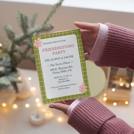 Bloemen Boho Thanksgiving Friendsgiving Party Kaart