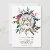 Bloemen Boho Veren Bruids Douche Uitnodiging (Voorkant)