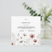 Bloemen boho zomer eenvoudig bedankkaart (Staand voorkant)