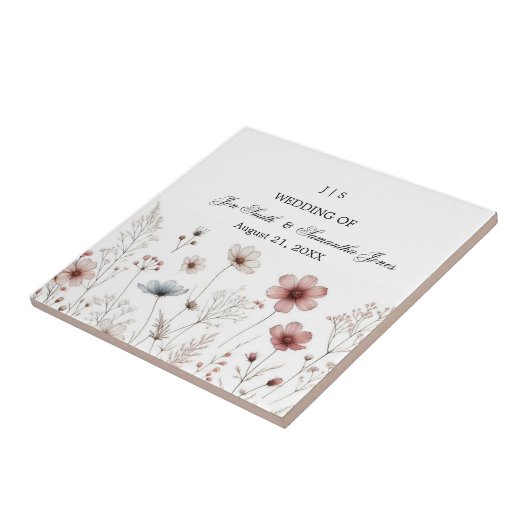 Bloemen boho zomer eenvoudig tegeltje (Zijkant)