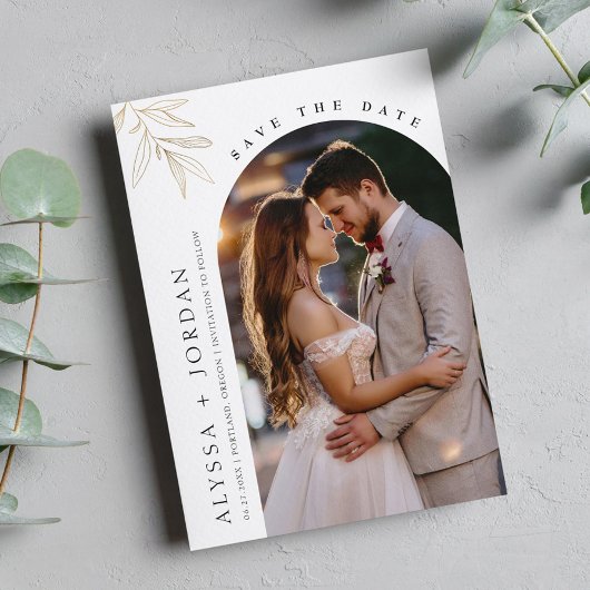 Bloemen Boog Foto Save the Date Uitnodiging