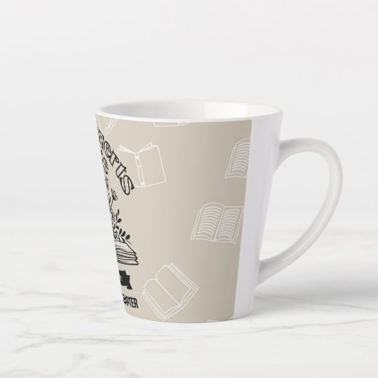 Bloemen "Booktroverts Unite" Latte Mok (Rechts)