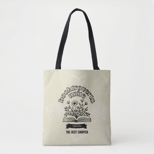 Bloemen "Booktroverts Unite" Tote Bag (Voorkant)