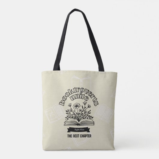 Bloemen "Booktroverts Unite" Tote Bag (Achterkant)