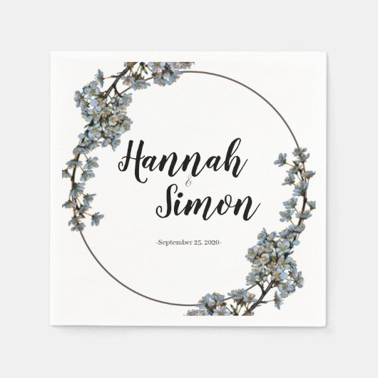 Bloemen  Bord Lavendel Bruiloft Servet (Voorkant)