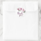 Bloemen bordeaux paarse glitter dank u ronde sticker (Tas)