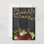 Bloemen bordeaux schuur hout save the date bruilof (Achterkant)