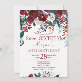 Bloemen bordeauxrode den groene winter zoet zestie kaart