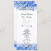 Bloemen Border Blue Hydrangea Wedding Tall Program Programmakaart (Voorkant / Achterkant)