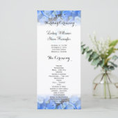 Bloemen Border Blue Hydrangea Wedding Tall Program Programmakaart (Staand voorkant)