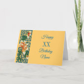 Bloemen Border Design gepersonaliseerde verjaardag Kaart (Voorkant)