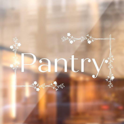 Bloemen Border Pantry Sign Door Window Cling Raamsticker (Vel 2)