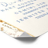 Bloemen Bos Vos Baby Shower Bar Menu Bord Poster (Hoek)