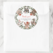 Bloemen bosdieren bos meisje baby shower ronde sticker (Tas)