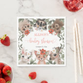 Bloemen bosdieren bos vrienden baby shower servet (Insitu)