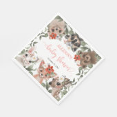 Bloemen bosdieren bos vrienden baby shower servet (Hoek)